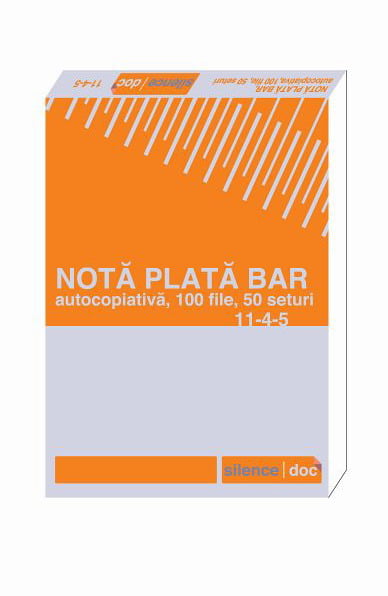 Notă de plată bar A6, 2 exemplare autocopiative SILENCE® — Tipografia Vega