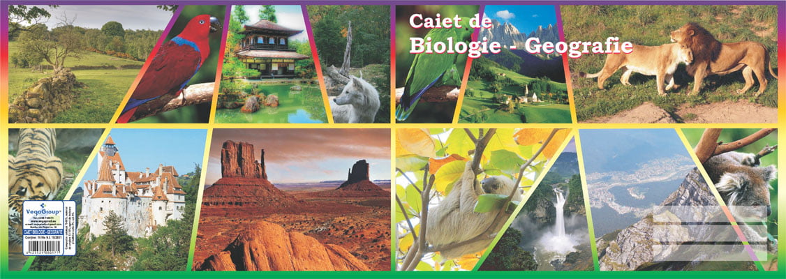 Caiet geografie-biologie 17×24 cm, 24 file — Tipografia Vega