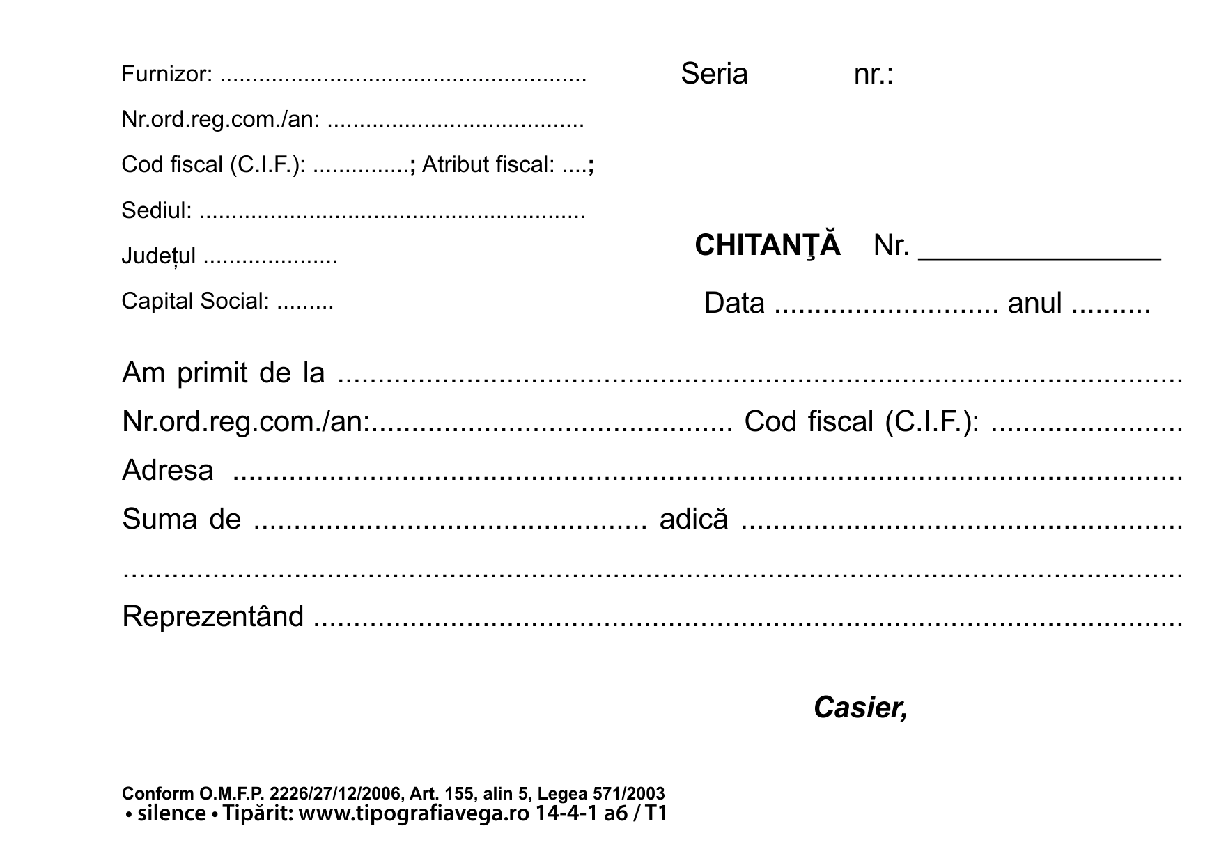 Chitanțier A6, 2 exemplare SILENCE® — detaliu 2