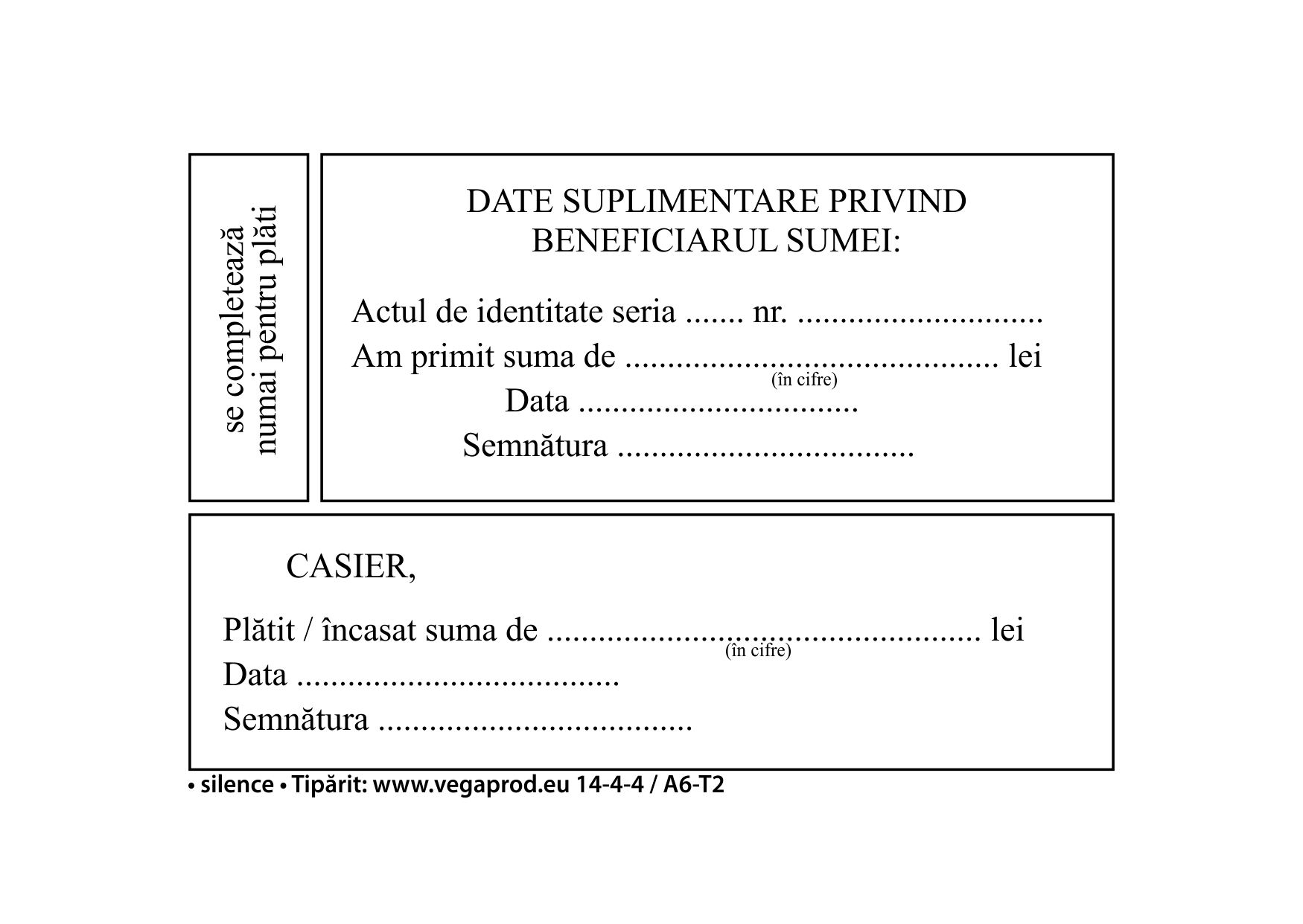 Dispoziție către casierie A6 SILENCE® — detaliu 3