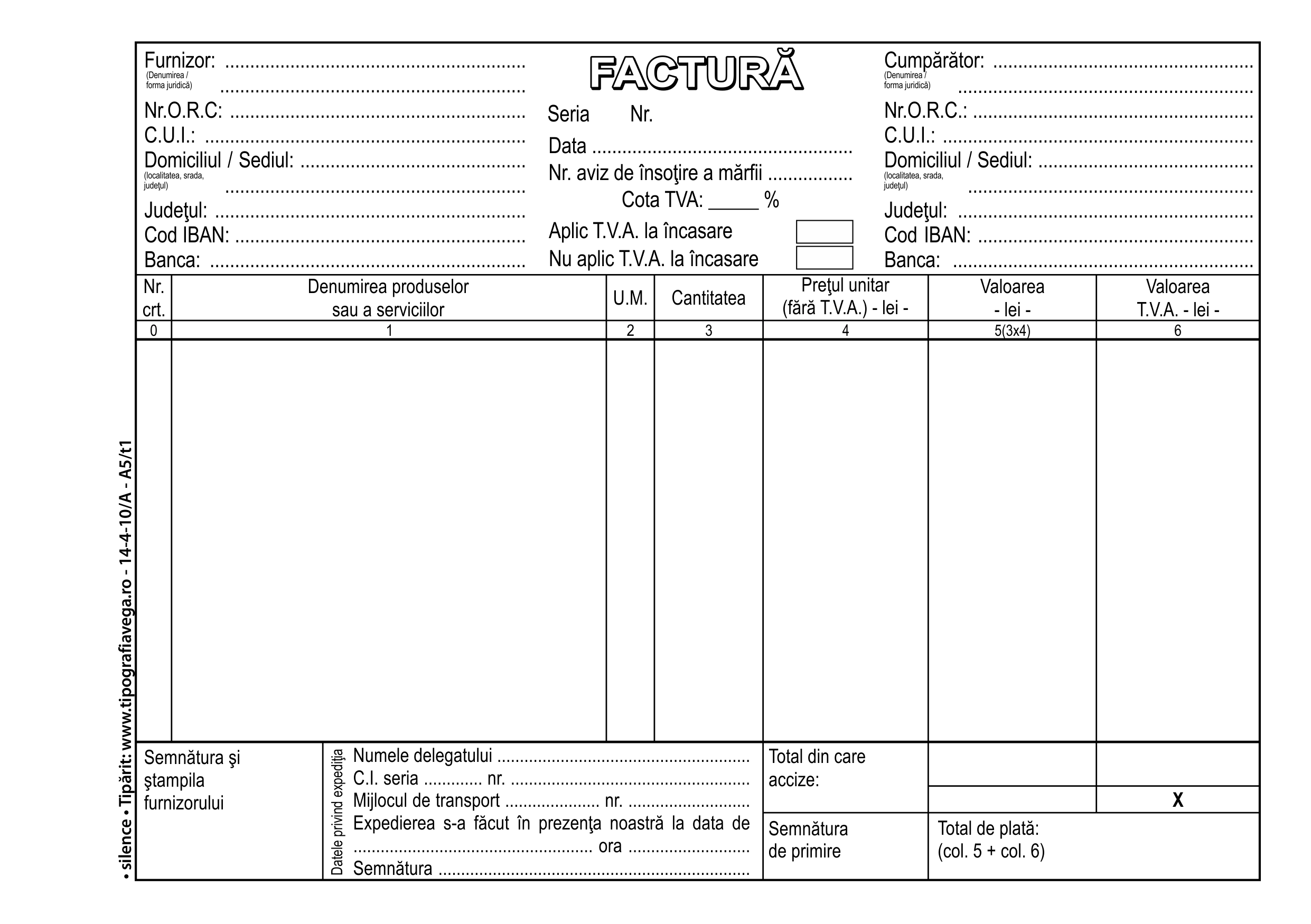 Facturier A5, 3 exemplare SILENCE® — detaliu 2