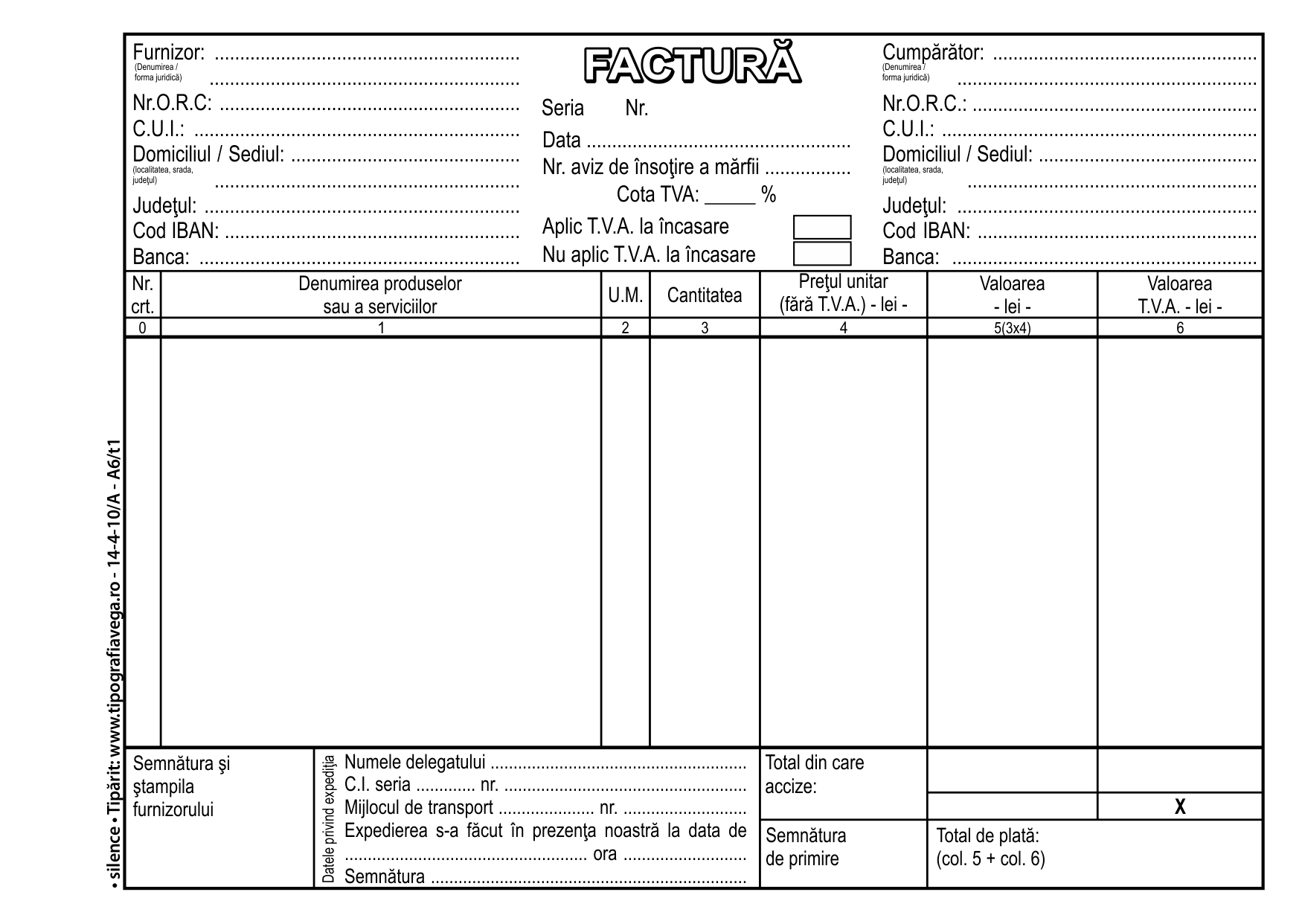 Facturier A6, 3 exemplare SILENCE® — detaliu 2