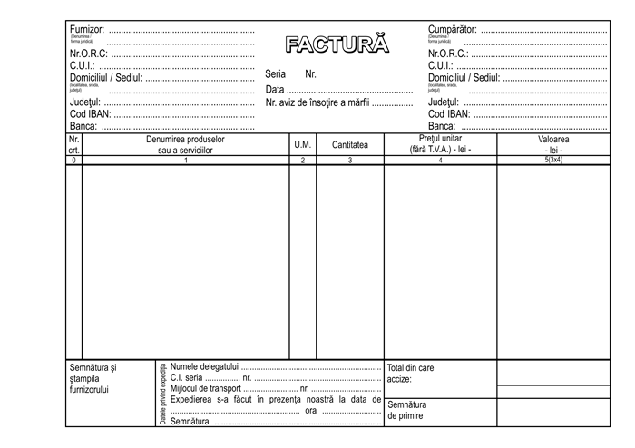 Facturier A5, 3 exemplare — detaliu 2